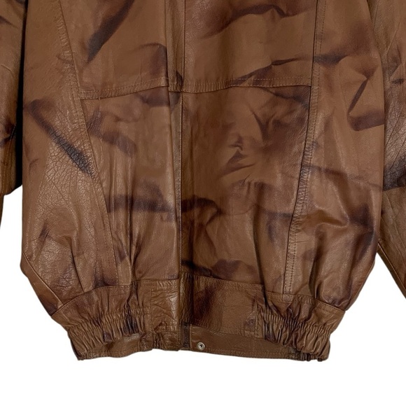 Vintage Saad Taha Leather Factory Leather Bomber Jacket Size XL - Picture 8 of 11